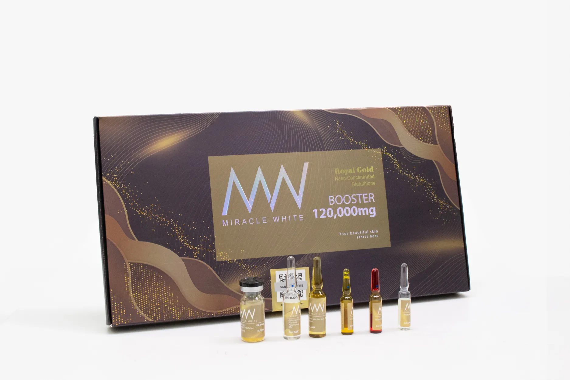 Miracle White Royal Gold 120,000 — Booster · Nano Concentrated Glutathione